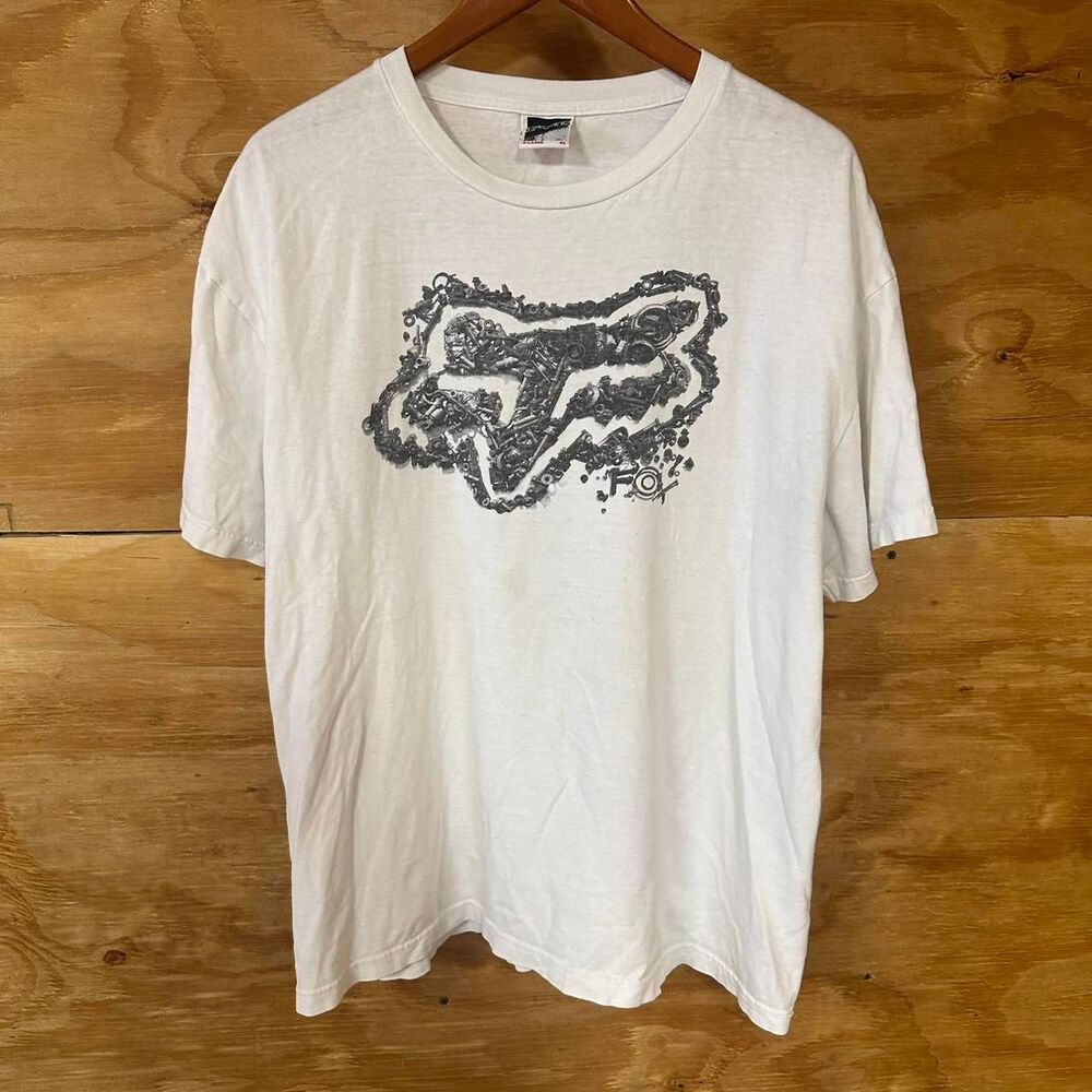 Y2K Grunge Skater Fox Racing Parts Logo Tee Size XL